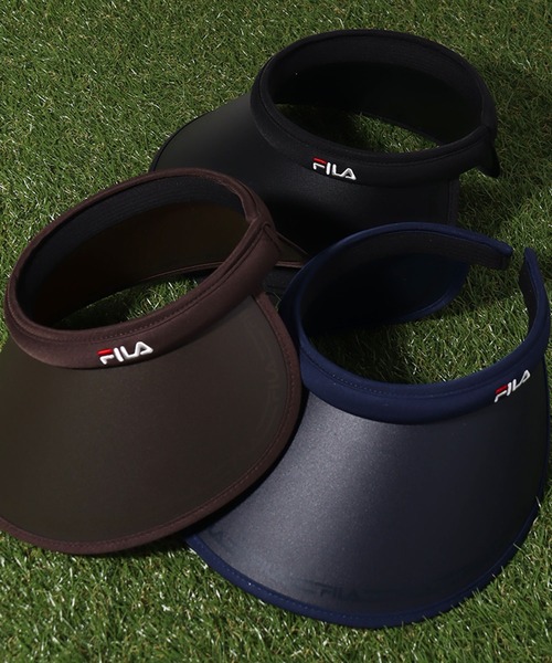 FILA（フィラ）の「【FILA/フィラ】FLW  PRINT CLIP VISOR/UV90% ロゴ刺繍クリップバイザー（サンバイザー・レディース・ブラック/ネイビー/ブラウン・FREE）」の13枚目の写真