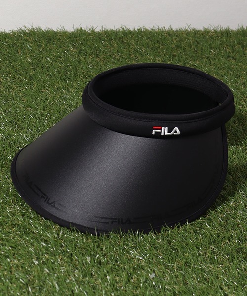FILA（フィラ）の「【FILA/フィラ】FLW  PRINT CLIP VISOR/UV90% ロゴ刺繍クリップバイザー（サンバイザー・レディース・ブラック/ネイビー/ブラウン・FREE）」の5枚目の写真