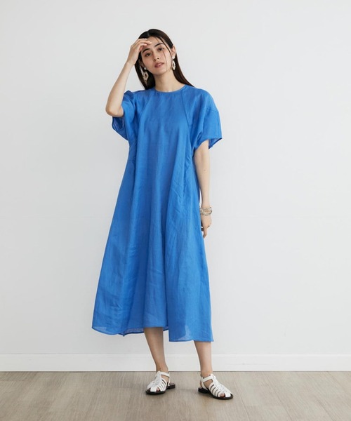 INED（イネド）の「ボリュームスリーブリネンワンピース《le lin