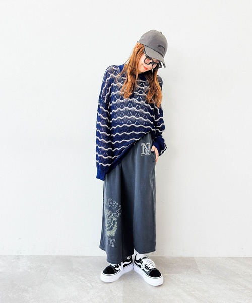 niko and...（ニコアンド）の「[MODE NORM CORE]スカラップボーダールーズポロニット（ニット/セーター・レディース・ホワイト/ネイビー/オフホワイト・MEDIUM/LARGE）」の13枚目の写真