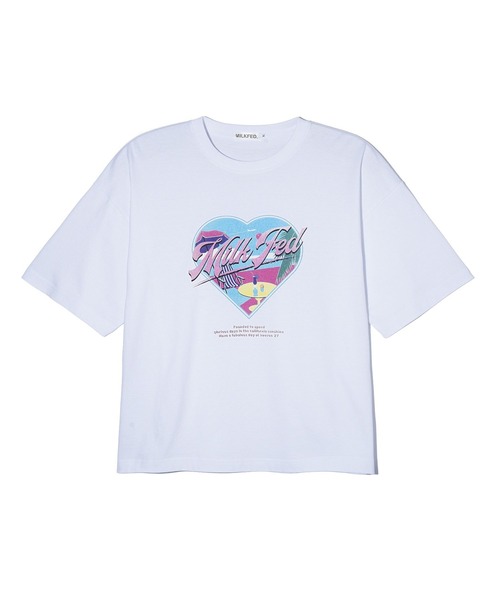 MILKFED.(ミルクフェド)の「HEART VACATION WIDE S/S TEE(Tシャツ/カットソー・レディース・ブラック/ライトピンク/ホワイト・M/L)」の2枚目の写真
