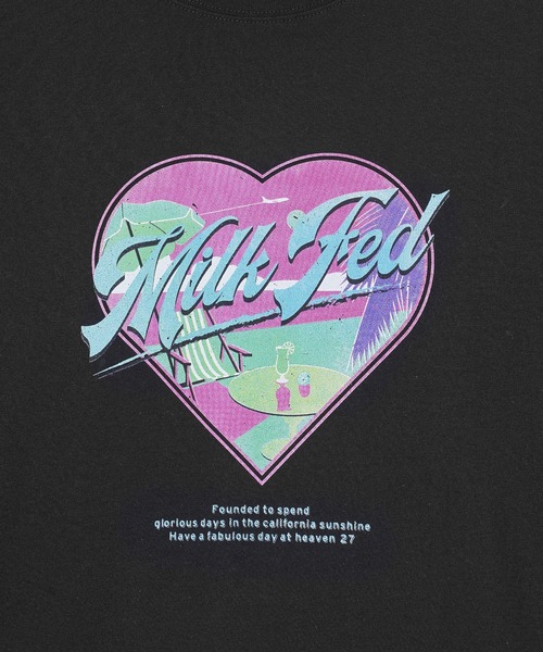 MILKFED.(ミルクフェド)の「HEART VACATION WIDE S/S TEE(Tシャツ/カットソー・レディース・ブラック/ライトピンク/ホワイト・M/L)」の7枚目の写真