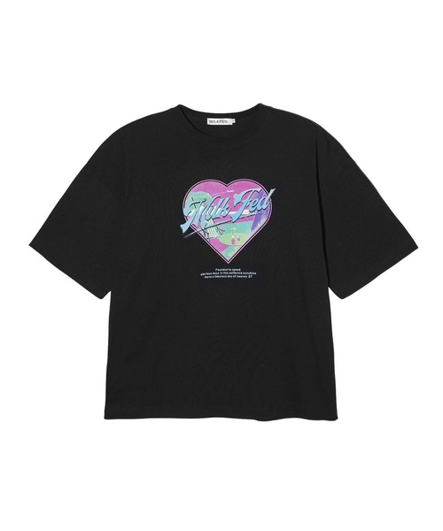 MILKFED.(ミルクフェド)の「HEART VACATION WIDE S/S TEE(Tシャツ/カットソー・レディース・ブラック/ライトピンク/ホワイト・M/L)」の4枚目の写真