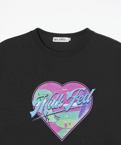 MILKFED.(ミルクフェド)の「HEART VACATION WIDE S/S TEE(Tシャツ/カットソー・レディース・ブラック/ライトピンク/ホワイト・M/L)」の6枚目の写真