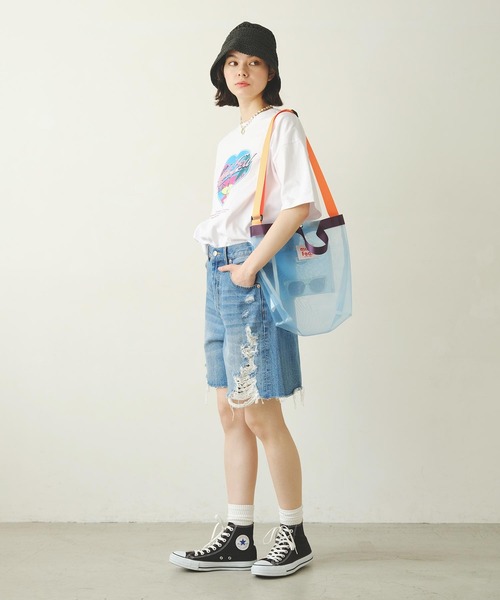 MILKFED.(ミルクフェド)の「HEART VACATION WIDE S/S TEE(Tシャツ/カットソー・レディース・ブラック/ライトピンク/ホワイト・M/L)」の13枚目の写真