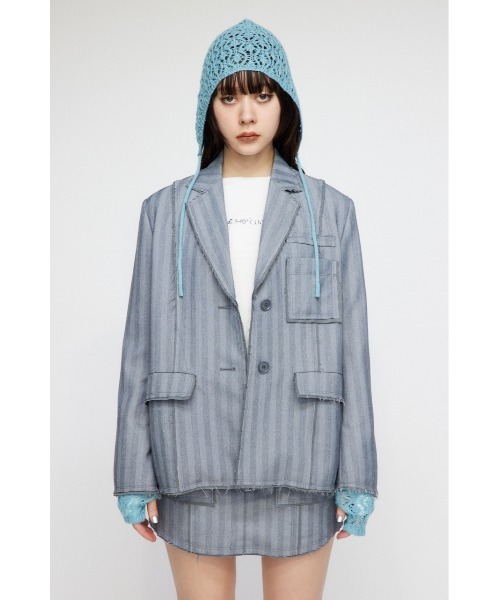 LAGUA GEM(ラグアジェム)の「CUT OFF TAILORED ジャケット(テーラードジャケット・レディース・ピンク/グレー・FREE)」の16枚目の写真