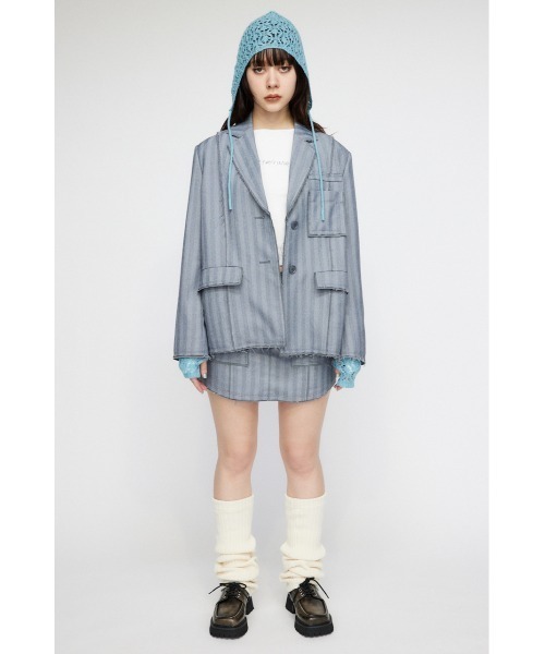 LAGUA GEM(ラグアジェム)の「CUT OFF TAILORED ジャケット(テーラードジャケット・レディース・ピンク/グレー・FREE)」の19枚目の写真