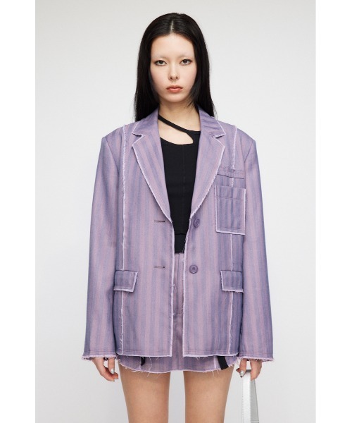 LAGUA GEM(ラグアジェム)の「CUT OFF TAILORED ジャケット(テーラードジャケット・レディース・ピンク/グレー・FREE)」の22枚目の写真