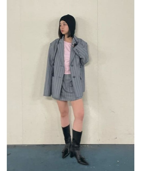 LAGUA GEM(ラグアジェム)の「CUT OFF TAILORED ジャケット(テーラードジャケット・レディース・ピンク/グレー・FREE)」の15枚目の写真