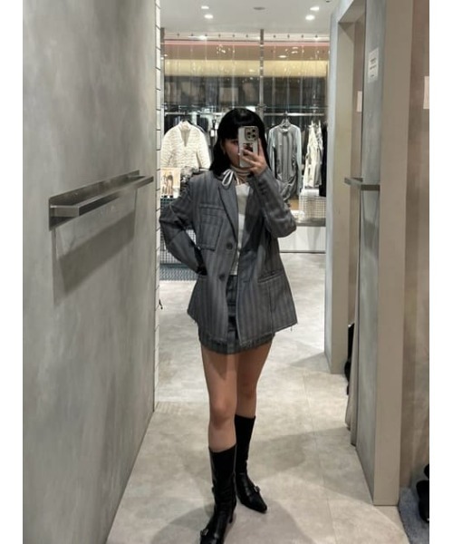 LAGUA GEM(ラグアジェム)の「CUT OFF TAILORED ジャケット(テーラードジャケット・レディース・ピンク/グレー・FREE)」の11枚目の写真