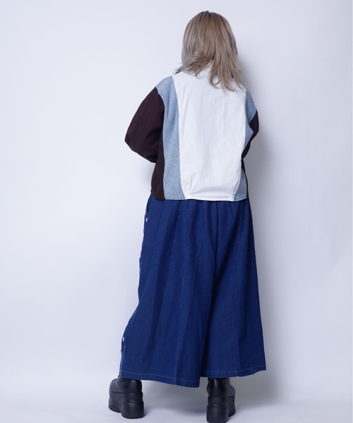 rovtski(ロフトスキー)の「デニムドットワイドパンツ(デニムパンツ・レディース・ブルー・FREE)」の8枚目の写真