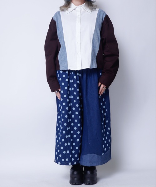 rovtski(ロフトスキー)の「デニムドットワイドパンツ(デニムパンツ・レディース・ブルー・FREE)」の10枚目の写真