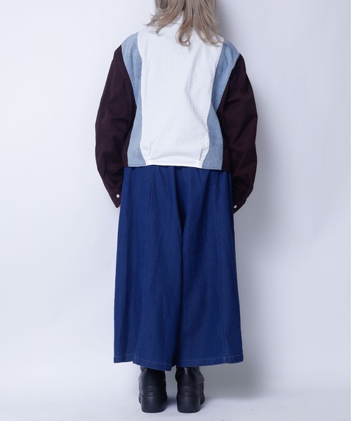 rovtski(ロフトスキー)の「デニムドットワイドパンツ(デニムパンツ・レディース・ブルー・FREE)」の12枚目の写真
