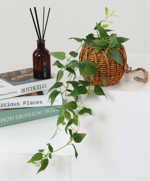 【セール】フェイクグリーン ハンギングバスケット（フラワーベース）｜emesuelee（エメスーリー）