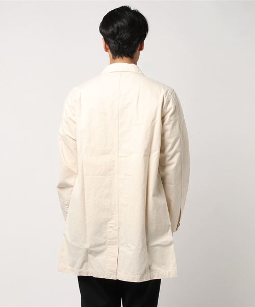 Denime(ドゥニーム)の「【MadeInJapan】ENGINEER SHOP COAT/エンジニアショップコート(ステンカラーコート・メンズ・オフホワイト/ネイビー/オリーブ・MEDIUM/LARGE/SMALL)」の8枚目の写真