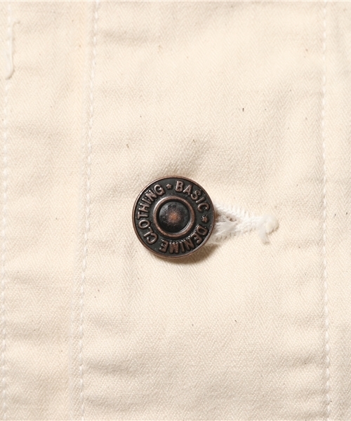 Denime(ドゥニーム)の「【MadeInJapan】ENGINEER SHOP COAT/エンジニアショップコート(ステンカラーコート・メンズ・オフホワイト/ネイビー/オリーブ・MEDIUM/LARGE/SMALL)」の14枚目の写真