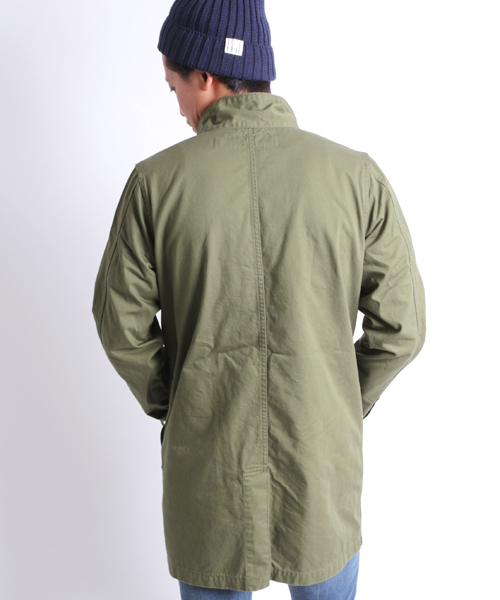 Denime(ドゥニーム)の「【MadeInJapan】ENGINEER SHOP COAT/エンジニアショップコート(ステンカラーコート・メンズ・オフホワイト/ネイビー/オリーブ・MEDIUM/LARGE/SMALL)」の18枚目の写真