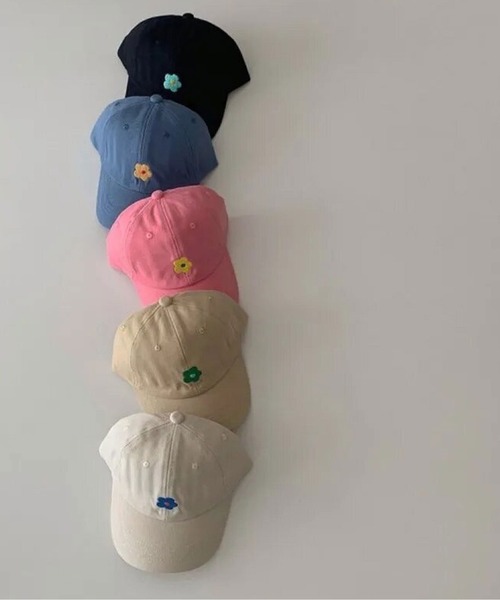 Bambin（ボンバン）の「【 Bambin / ボンバン 】 フラワー 刺繍 カラー キャップ（キャップ・キッズ・ピンク/ブルー/アイボリー/ブラック/ベージュ・FREE）」の7枚目の写真