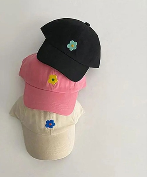 Bambin（ボンバン）の「【 Bambin / ボンバン 】 フラワー 刺繍 カラー キャップ（キャップ・キッズ・ピンク/ブルー/アイボリー/ブラック/ベージュ・FREE）」の9枚目の写真