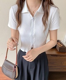 ECLIN | ダブルジップショートポロシャツ(Tシャツ/カットソー)
