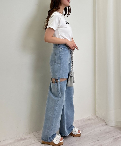 INGNI（イング）の「パールロゴTシャツ／A（Tシャツ/カットソー・レディース・ライトピンク/ライトブルー/オフホワイト/ブラック・M）」の15枚目の写真