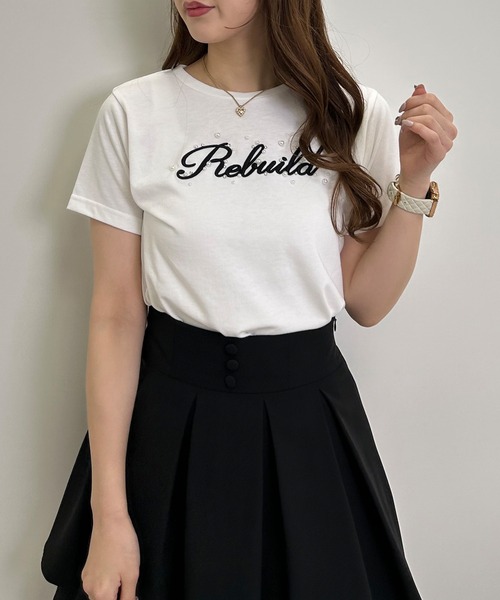 INGNI（イング）の「パールロゴTシャツ／A（Tシャツ/カットソー・レディース・ライトピンク/ライトブルー/オフホワイト/ブラック・M）」の7枚目の写真