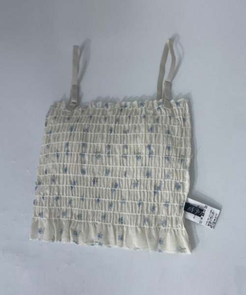 Miniministore(ミニミニストア)の「カップ付き シャーリング花柄キャミソール(キャミソール・レディース・イエロー/グリーン/ピンク/ブルー・FREE)」の13枚目の写真