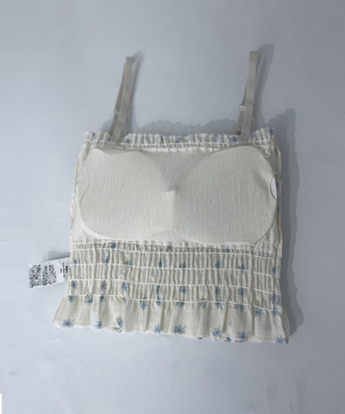 Miniministore(ミニミニストア)の「カップ付き シャーリング花柄キャミソール(キャミソール・レディース・イエロー/グリーン/ピンク/ブルー・FREE)」の14枚目の写真