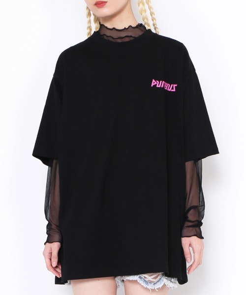 PUNYUS（プニュズ）の「恋愛しようぜ若者Ｔシャツ（Tシャツ/カットソー・レディース・ピンク/ホワイト/イエロー/ブラック・1/2/3/4）」の7枚目の写真