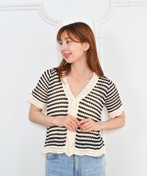 メッシュショートカーディガン