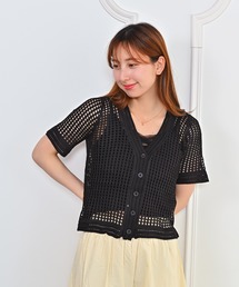 メッシュショートカーディガン