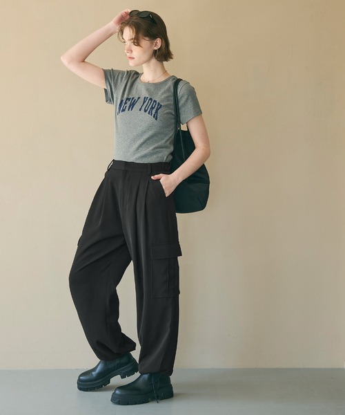 coca(coca)(コカ)の「きれいめワークパンツ(その他パンツ・レディース・ブラック/ベージュ・S/M/L)」の3枚目の写真