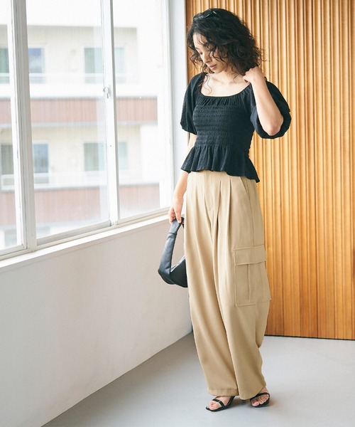 coca(coca)(コカ)の「きれいめワークパンツ(その他パンツ・レディース・ブラック/ベージュ・S/M/L)」の12枚目の写真