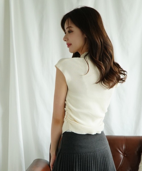 Jasmine Grandiflorum(ジャスミングランディフローラム)の「【Jasmine】リボンノンスリーブニットトップス (SS)(Tシャツ/カットソー・レディース・ブラック/ブルー/ベージュ/ライトグリーン/ピンク・FREE)」の13枚目の写真