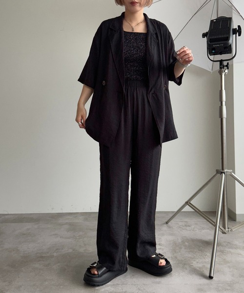 apres jour mignon（アプレジュールミニョン）の「アソートシアーレースジャケット【SET UP可能】【ZOZOTOWN限定アイテム】（テーラードジャケット・レディース・チャコールグレー/ブラック系その他2/ダークブルー/アイボリー/ブラック・X-LARGE/フリー）」の21枚目の写真