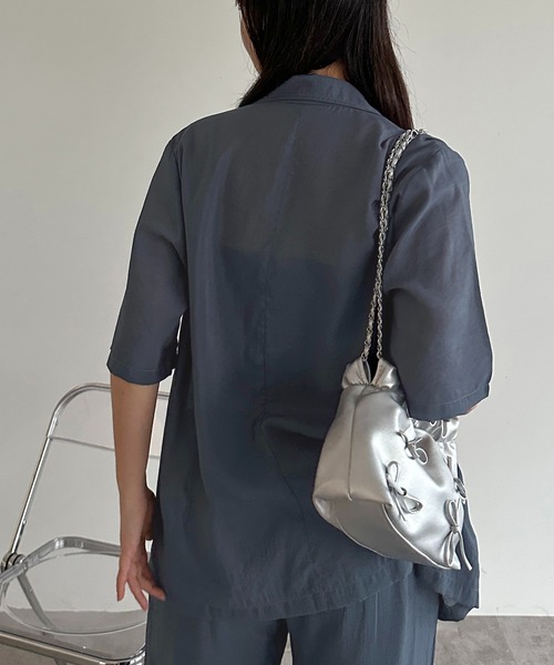 apres jour mignon（アプレジュールミニョン）の「アソートシアーレースジャケット【SET UP可能】【ZOZOTOWN限定アイテム】（テーラードジャケット・レディース・チャコールグレー/ブラック系その他2/ダークブルー/アイボリー/ブラック・X-LARGE/フリー）」の9枚目の写真