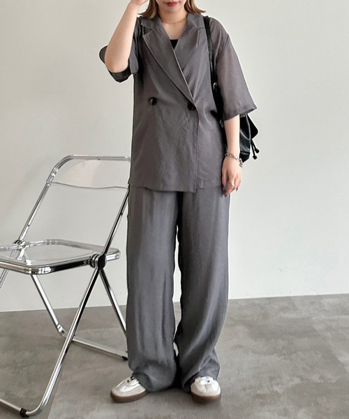 apres jour mignon（アプレジュールミニョン）の「アソートシアーレースジャケット【SET UP可能】【ZOZOTOWN限定アイテム】（テーラードジャケット・レディース・チャコールグレー/ブラック系その他2/ダークブルー/アイボリー/ブラック・X-LARGE/フリー）」の15枚目の写真