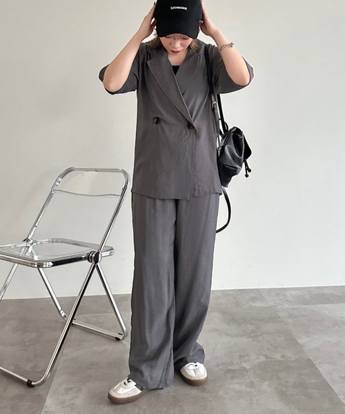 apres jour mignon（アプレジュールミニョン）の「アソートシアーレースジャケット【SET UP可能】【ZOZOTOWN限定アイテム】（テーラードジャケット・レディース・チャコールグレー/ブラック系その他2/ダークブルー/アイボリー/ブラック・X-LARGE/フリー）」の14枚目の写真