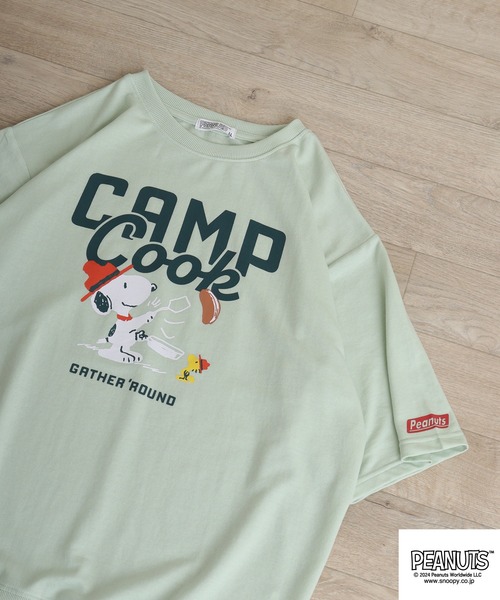 PEANUTS(ピーナッツ)の「PEANUTS ミニ裏毛半袖トレーナー(Tシャツ/カットソー・メンズ・ネイビー/ピンクベージュ/杢グレー/グリーン系その他/チャコール/ベージュ・LL/L/M)」の5枚目の写真