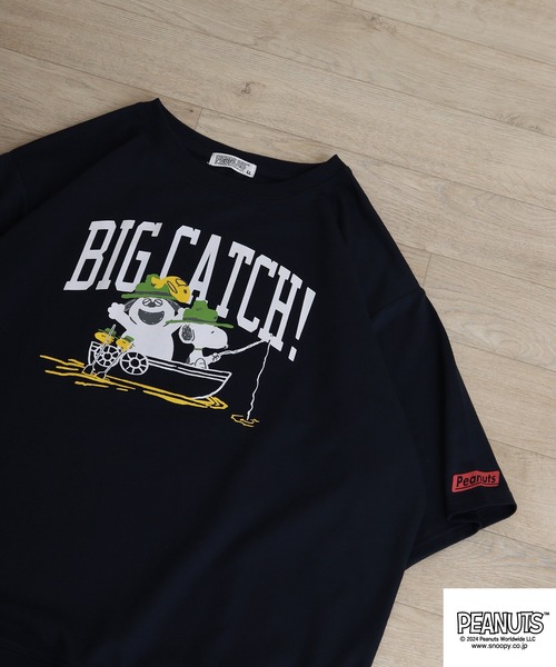 PEANUTS(ピーナッツ)の「PEANUTS ミニ裏毛半袖トレーナー(Tシャツ/カットソー・メンズ・ネイビー/ピンクベージュ/杢グレー/グリーン系その他/チャコール/ベージュ・LL/L/M)」の1枚目の写真