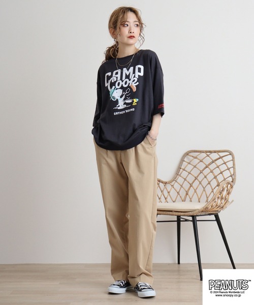 PEANUTS(ピーナッツ)の「PEANUTS ミニ裏毛半袖トレーナー(Tシャツ/カットソー・メンズ・ネイビー/ピンクベージュ/杢グレー/グリーン系その他/チャコール/ベージュ・LL/L/M)」の10枚目の写真
