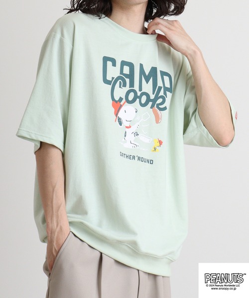 PEANUTS(ピーナッツ)の「PEANUTS ミニ裏毛半袖トレーナー(Tシャツ/カットソー・メンズ・ネイビー/ピンクベージュ/杢グレー/グリーン系その他/チャコール/ベージュ・LL/L/M)」の22枚目の写真
