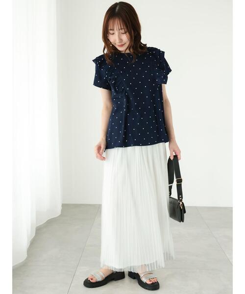 Te chichi TERRASSE（テチチテラス）の「ドット肩フリルブラウス（シャツ/ブラウス・レディース・オフホワイト/ブラック/ネイビー・F）」の15枚目の写真