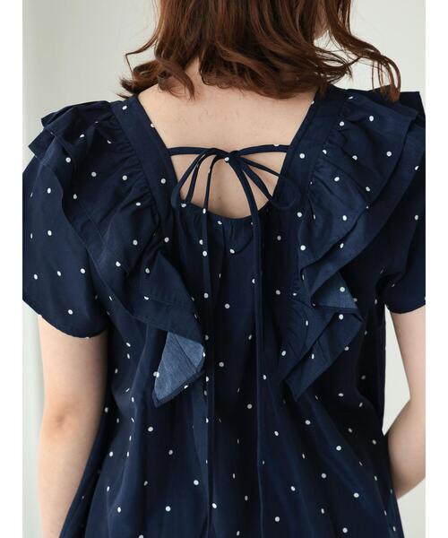Te chichi TERRASSE（テチチテラス）の「ドット肩フリルブラウス（シャツ/ブラウス・レディース・オフホワイト/ブラック/ネイビー・F）」の4枚目の写真