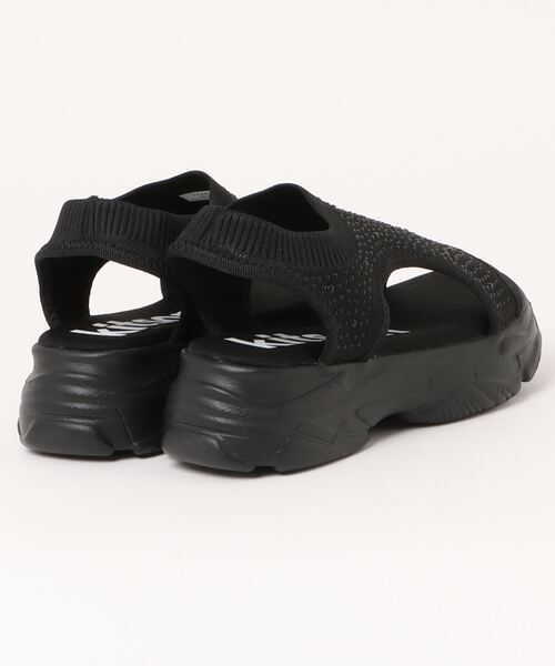 HIMIKO ニットサンダル　ダッドソール ストレッチ キラキラ 厚底　26 kitson ニット 厚底 キラキラ サンダル｜ハスキーシューズ