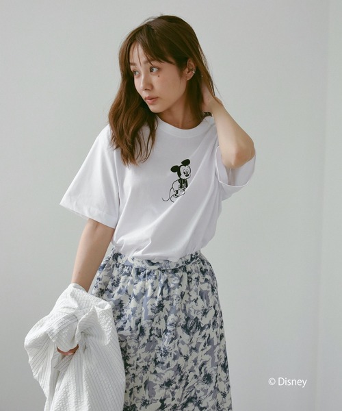 N WITH.（エヌウィズ）の「mickey TEE front（Tシャツ/カットソー・レディース・アイボリー/ブラック・FREE）」の8枚目の写真