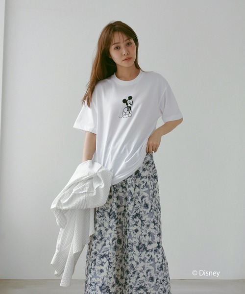 N WITH.（エヌウィズ）の「mickey TEE front（Tシャツ/カットソー・レディース・アイボリー/ブラック・FREE）」の7枚目の写真