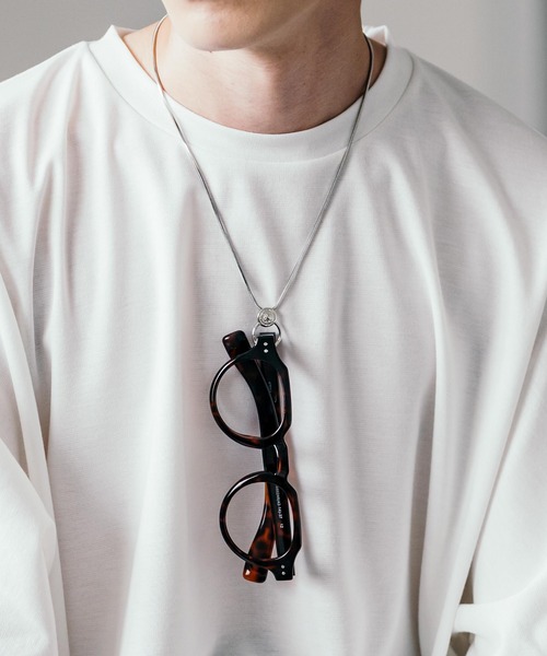 no.890 【人気再販】メガネホルダー　ネックレス　サングラス　シルバー　黒 サングラス/眼鏡ホルダー ネックレス（ネックレス）｜Rocky Monroe