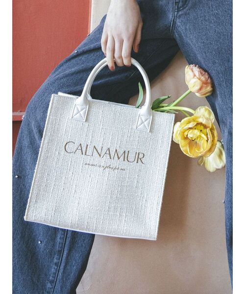 CALNAMUR（カルナムール）の「TWEED LOGO BAG（ハンドバッグ・レディース・ブラック/ピンク/ホワイト・FREE）」の2枚目の写真