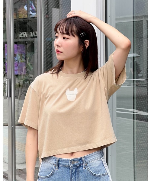 LIFE WORK（ライフワーク）の「LIFEWORK／Frigure シルエットT（Tシャツ/カットソー・レディース・ブラック/ホワイト/ピンク/ベージュ・X-SMALL/SMALL）」の2枚目の写真